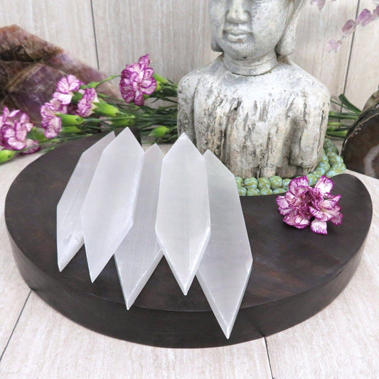 Selenite Flat Double Point Spiritual Stone Generator
