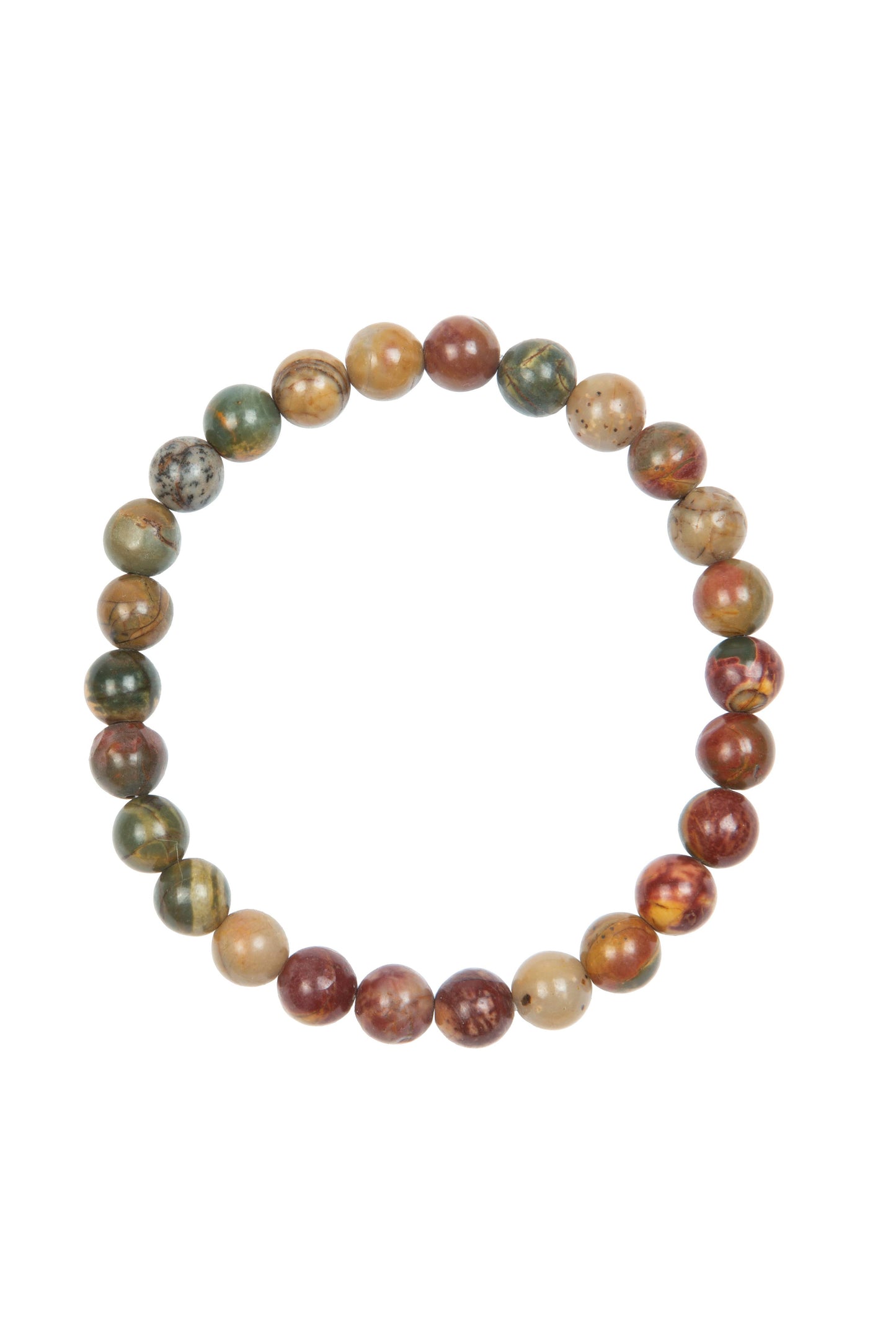 Red, Turquoise Stone Bead Bracelet 8mm