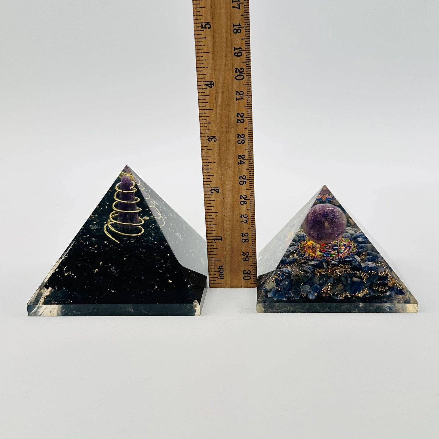 Orgone Crystal Pyramid: - Sodalite w/ Amethyst Point