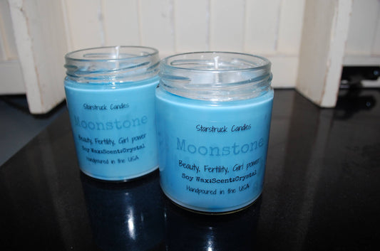 Moonstone Crystal Candle