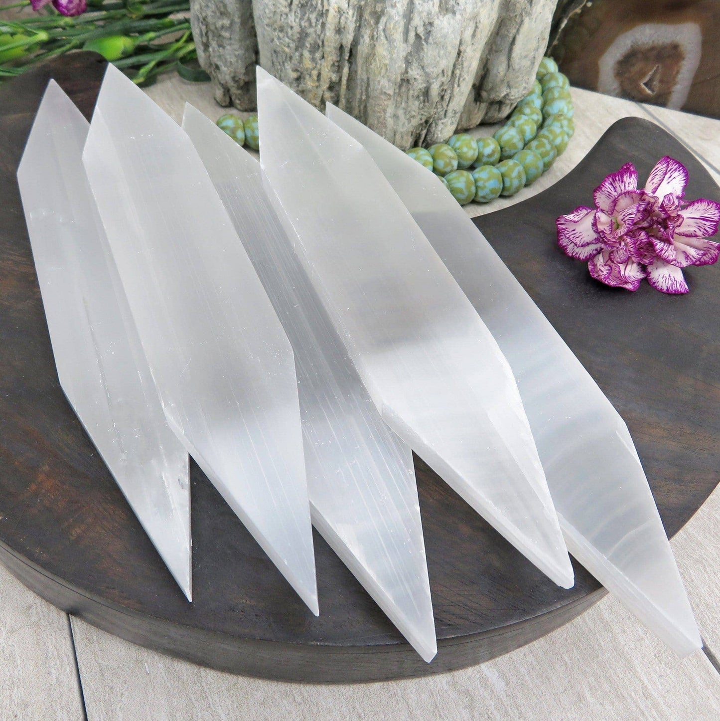 Selenite Flat Double Point Spiritual Stone Generator