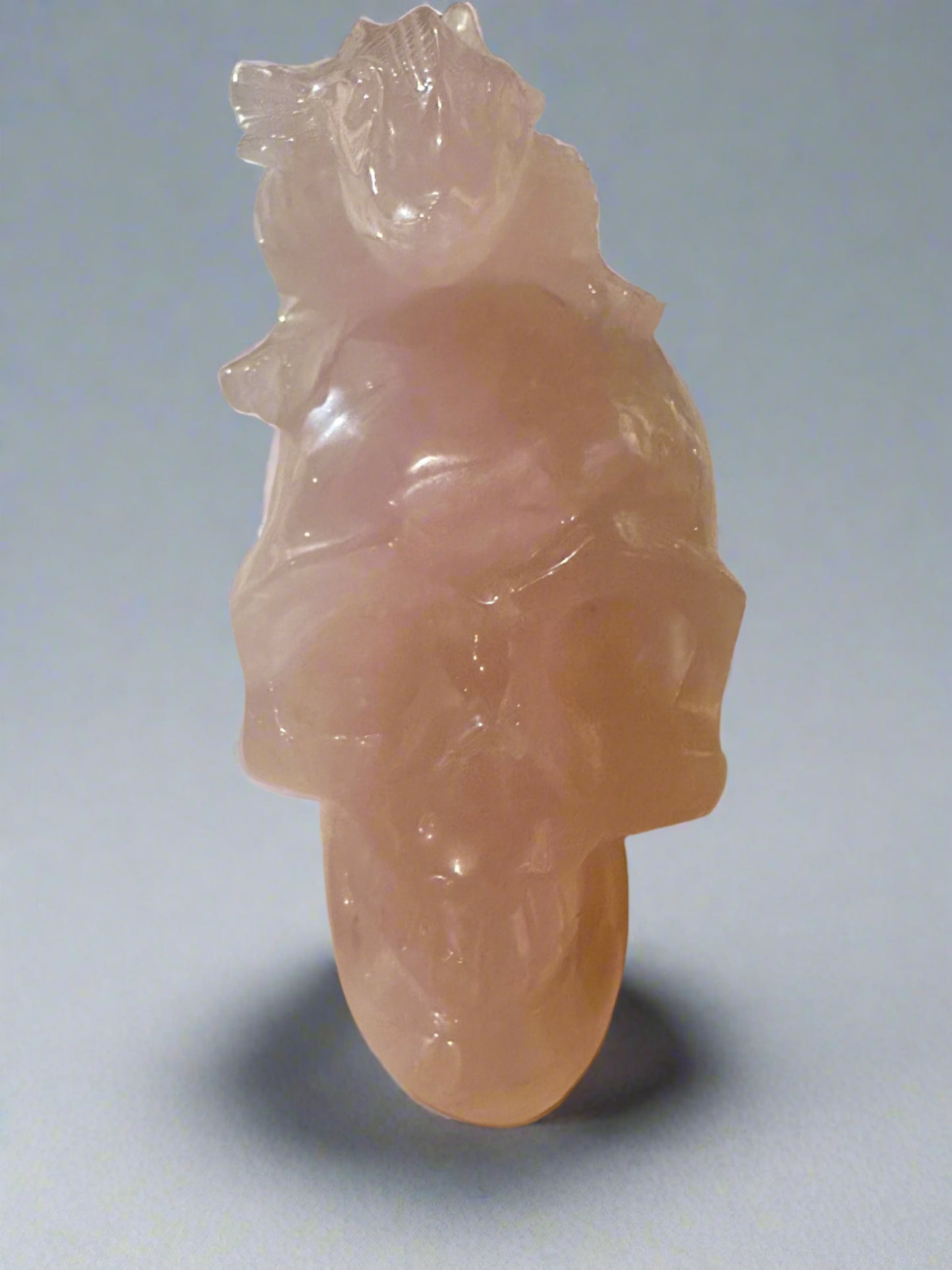 Rose Quartz Skull w/ Dragon