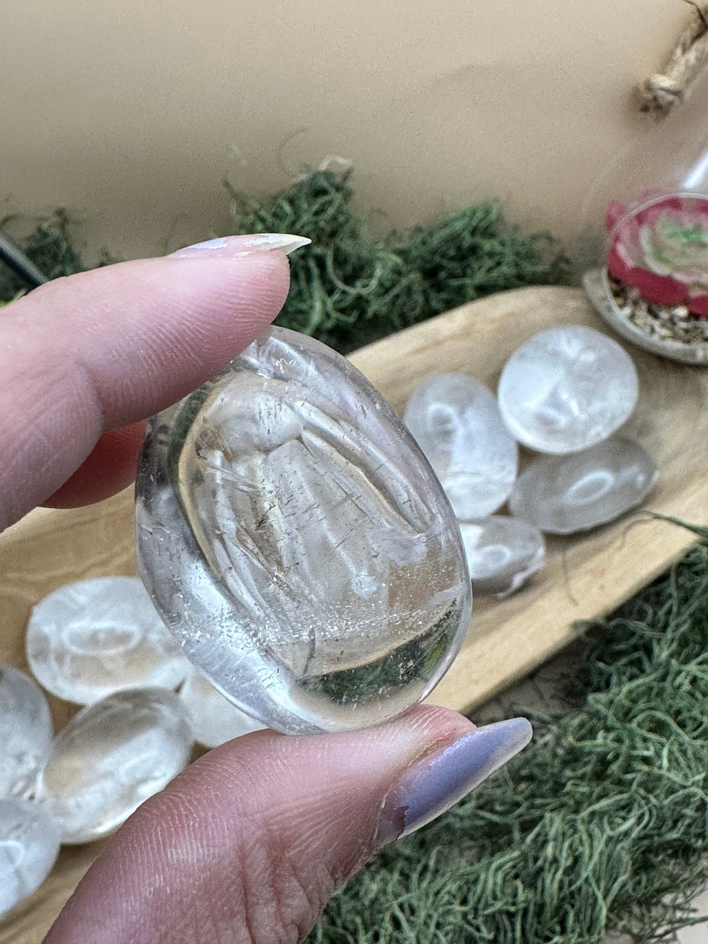 Clear Quartz Palm Stone