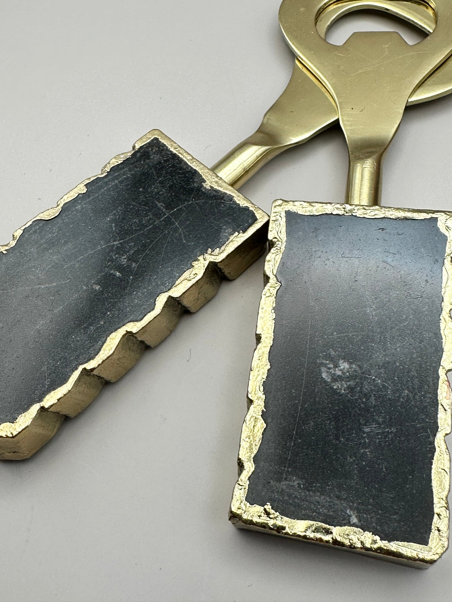 Black Agate Bottle Openers-gold finish