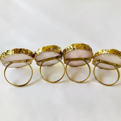 Rose Quartz Agate Napkin Rings
