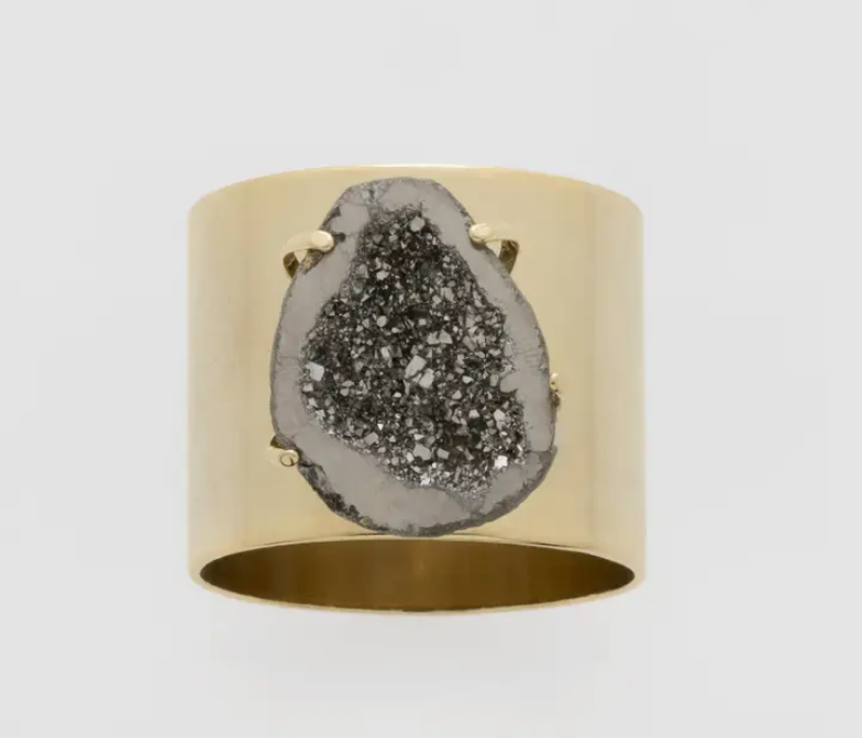 Druzy Napkin Rings, Set of Two