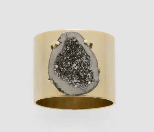 Druzy Napkin Rings, Set of Two