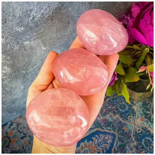 Rose Quarts Palm Stones