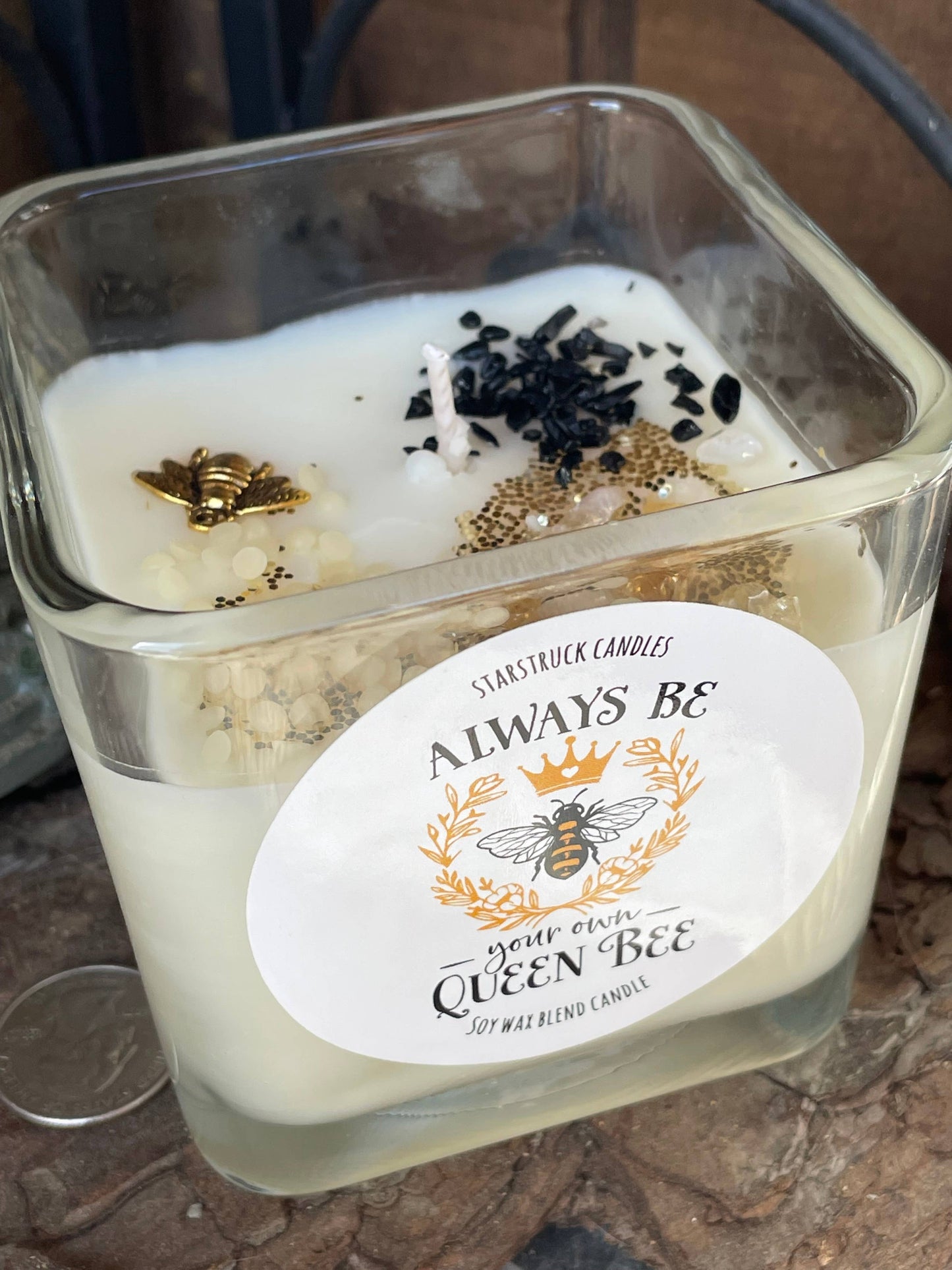 Queen Bee Crystal intention candle