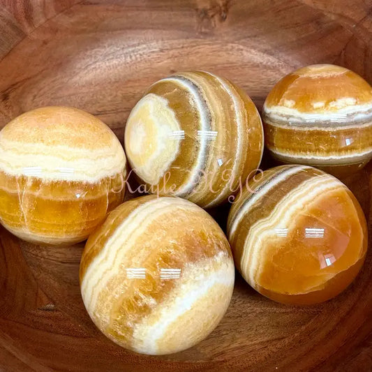Orange Banded Calcite Sphere