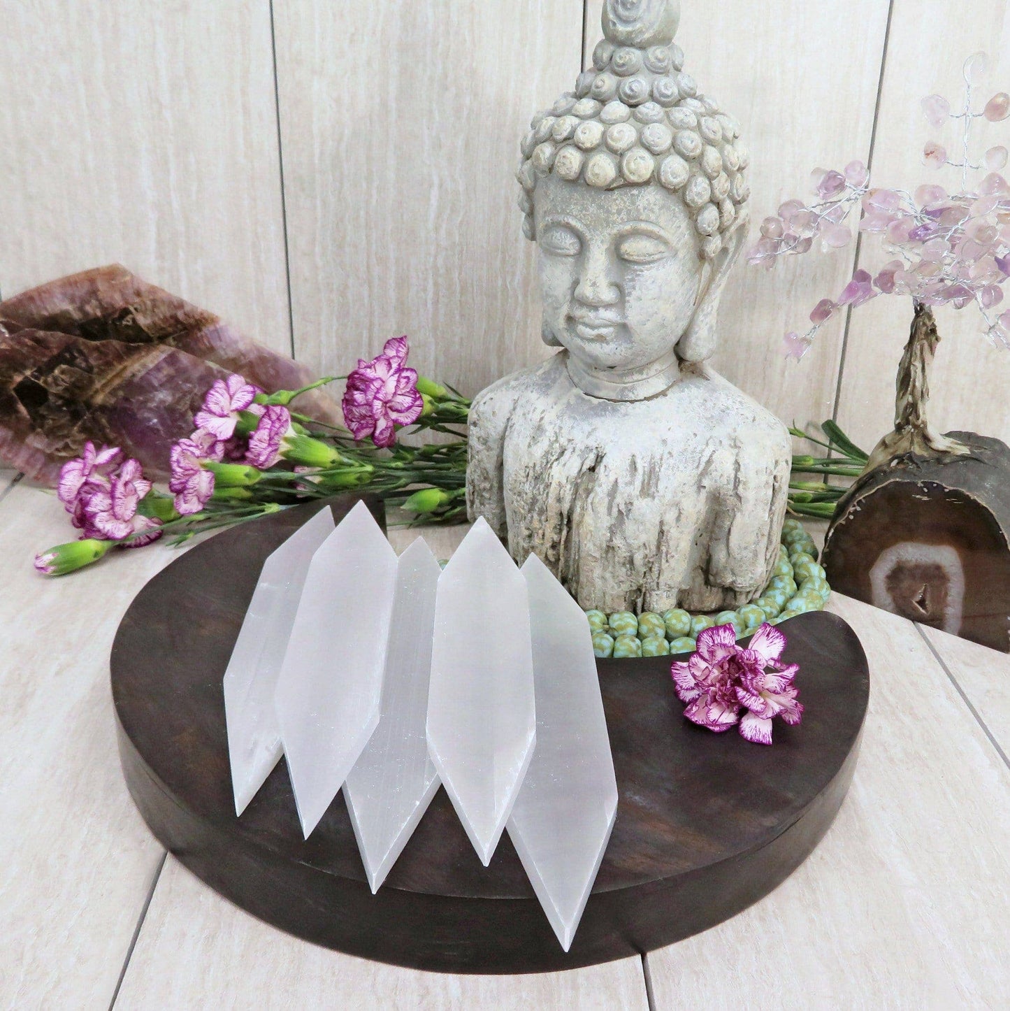Selenite Flat Double Point Spiritual Stone Generator
