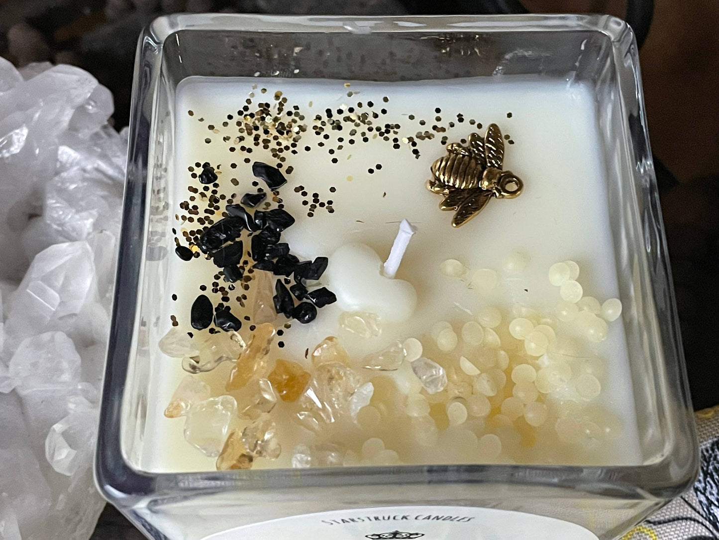 Queen Bee Crystal intention candle