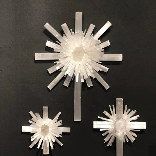 Selenite Starburst Cross