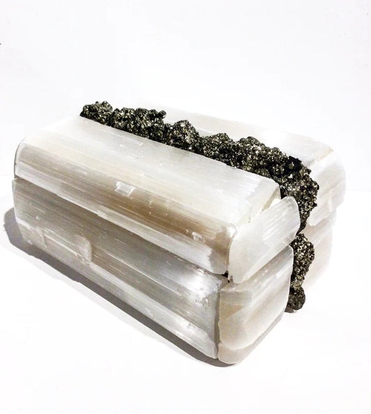 Selenite & Pyrite Treasure Box