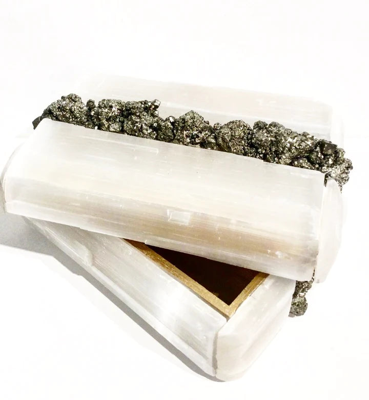 Selenite & Pyrite Treasure Box