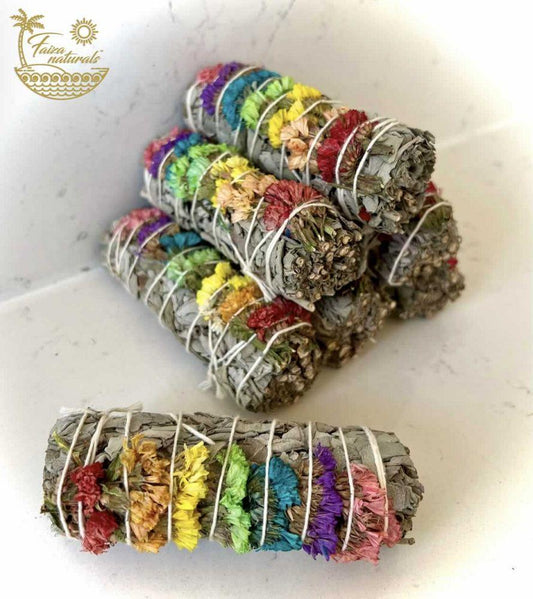 7 Chakra Sinuata Flower White Sage Bundles from California