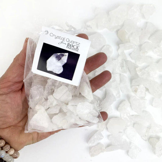 Clear Quartz Stone Bag