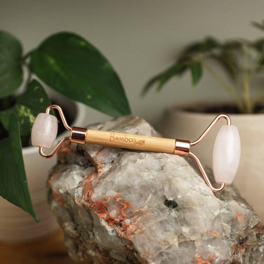Bamboo Facial Roller Rose Quartz