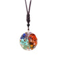 7 Chakras Orgonite Necklace (circle)