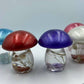 Mini Mushroom Figurines with Spiritual Crystals: Aquamarine