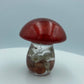 Mini Mushroom Figurines with Spiritual Crystals: Aquamarine