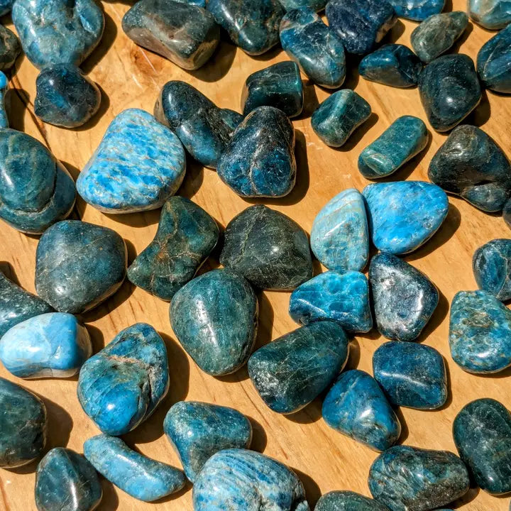 Blue Apatite Tumbles