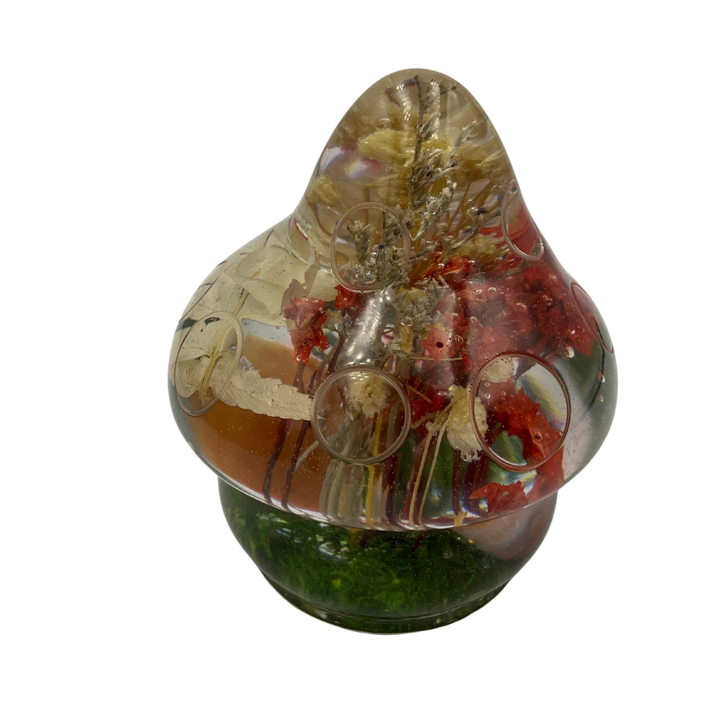 Large Mushroom Figurine with Carnelian Crystals