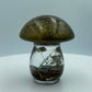 Mini Mushroom Figurines with Spiritual Crystals: Aquamarine