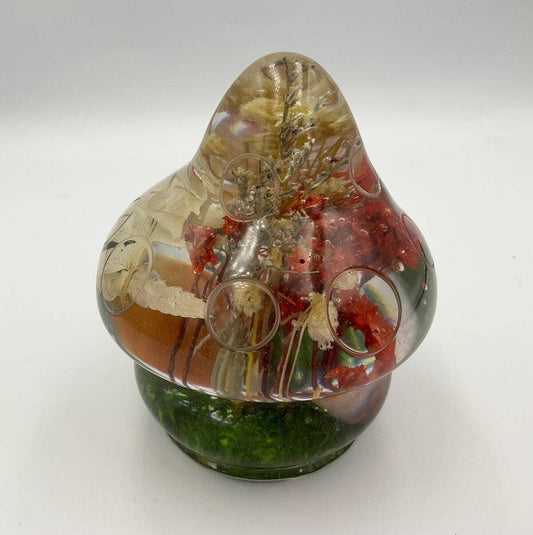 Large Mushroom Figurine with Carnelian Crystals