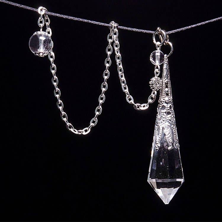 Clear Crystal Meditation Pendulum: Copper