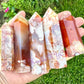 Carnelian Flower Agate Obelisk Tower Point