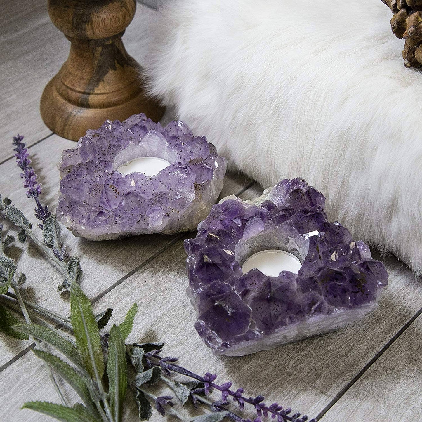 Amethyst Crystal Candle Holder