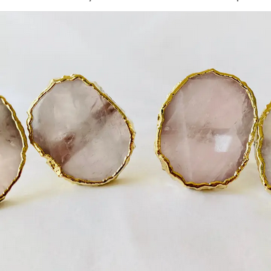 Rose Quartz Agate Napkin Rings