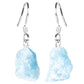 Sterling Silver & Small Rough Stone Earrings: AQUAMARINE