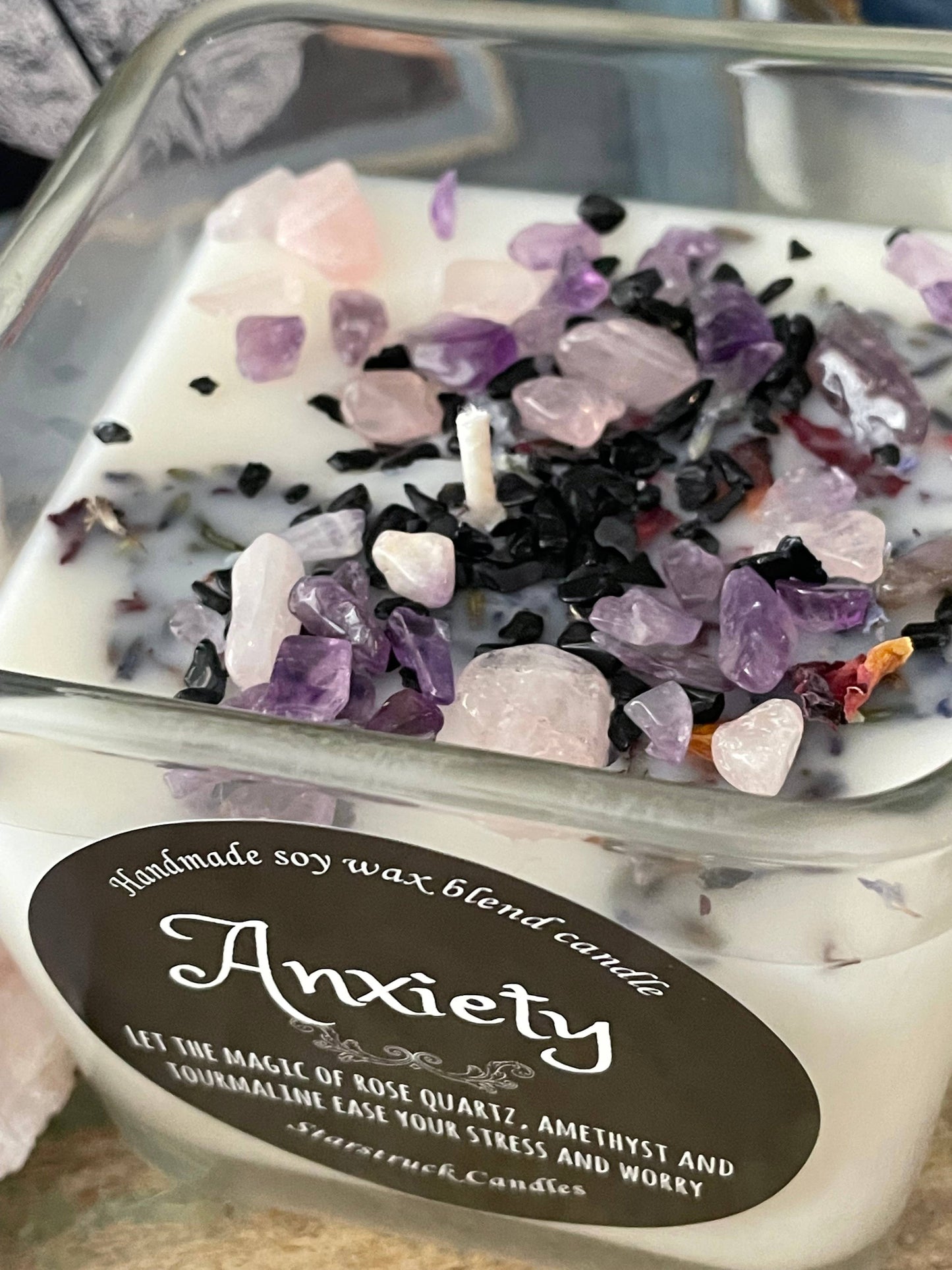Crystal Intention Candle for Anxiety