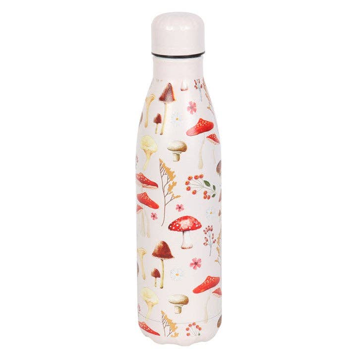 Mushroom Print Metal Water Bottle