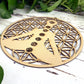 Wood Crystal Grid - Flower of Life with Buddha and 7 Charaka