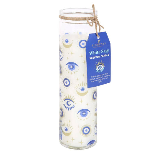 All Seeing Eye White Sage Altar Candle