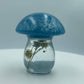 Mini Mushroom Figurines with Spiritual Crystals: Aquamarine