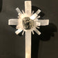 Selenite & Pyrite Wall Cross