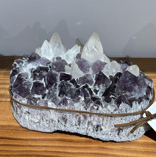 Amethyst with Dog Tooth Calcite