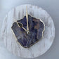 White Wood Clock Amethyst