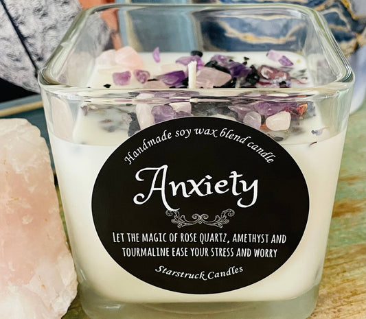 Crystal Intention Candle for Anxiety