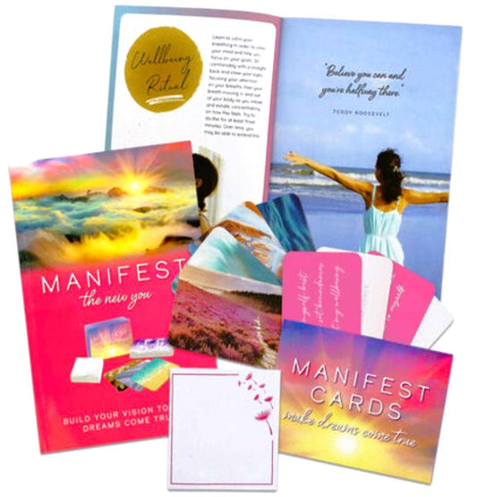Manifest The New You: Guided Journal + Manifestation Cards